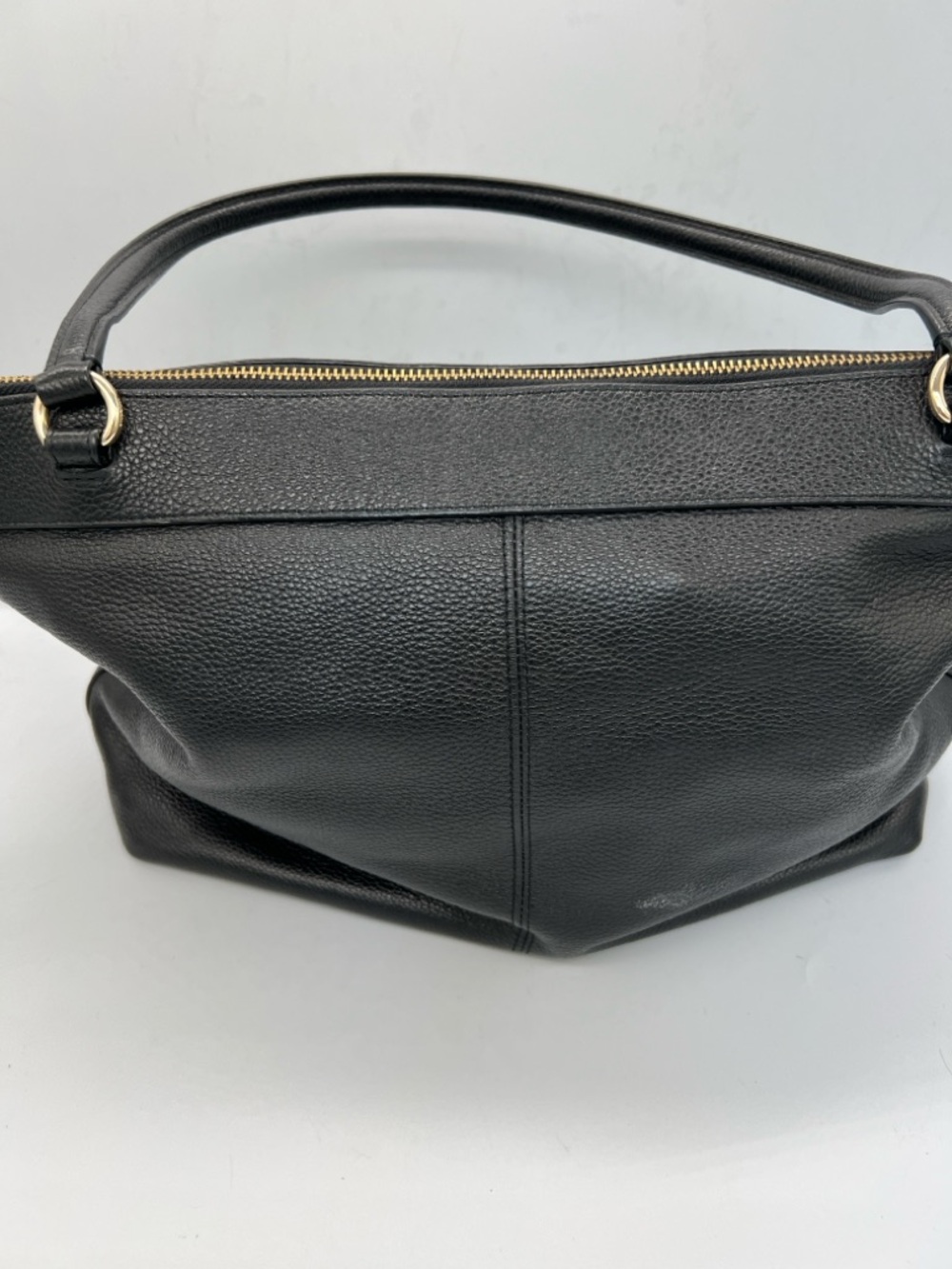 Coach Black Pebbled Leather Tote with Gold Accents - Picture 5 of 6